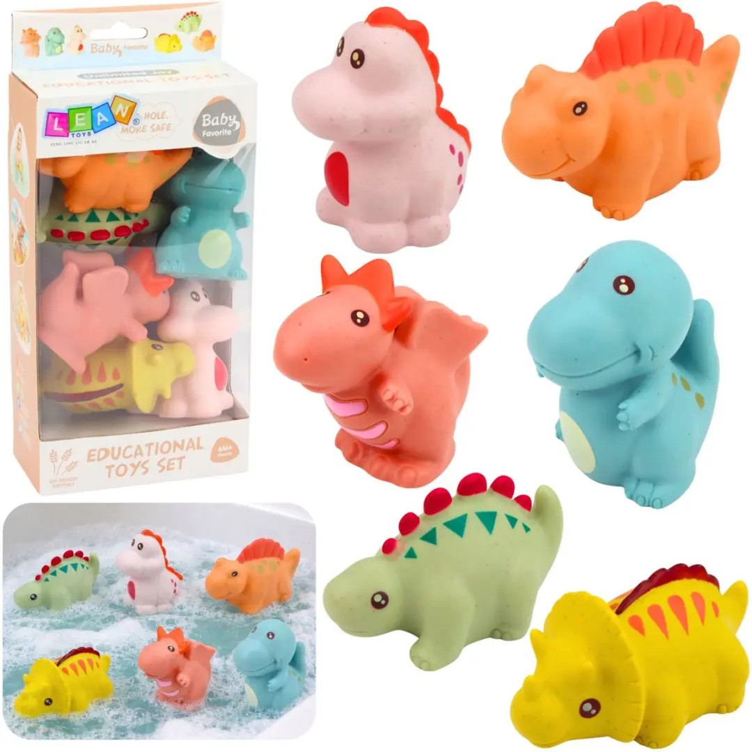 Lean Toys Pastelspellen Rubberen Dinosaurussen