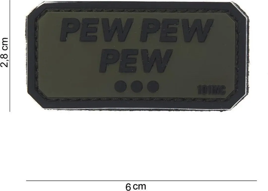 Embleem 3D PVC Pew Pew groen