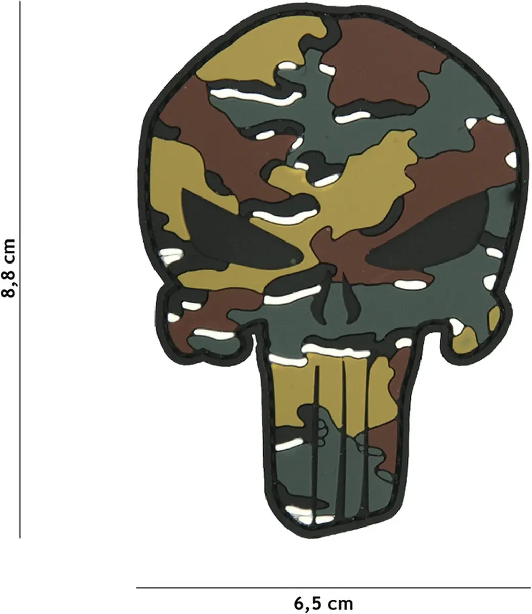 Embleem 3D PVC Punisher belgische camo