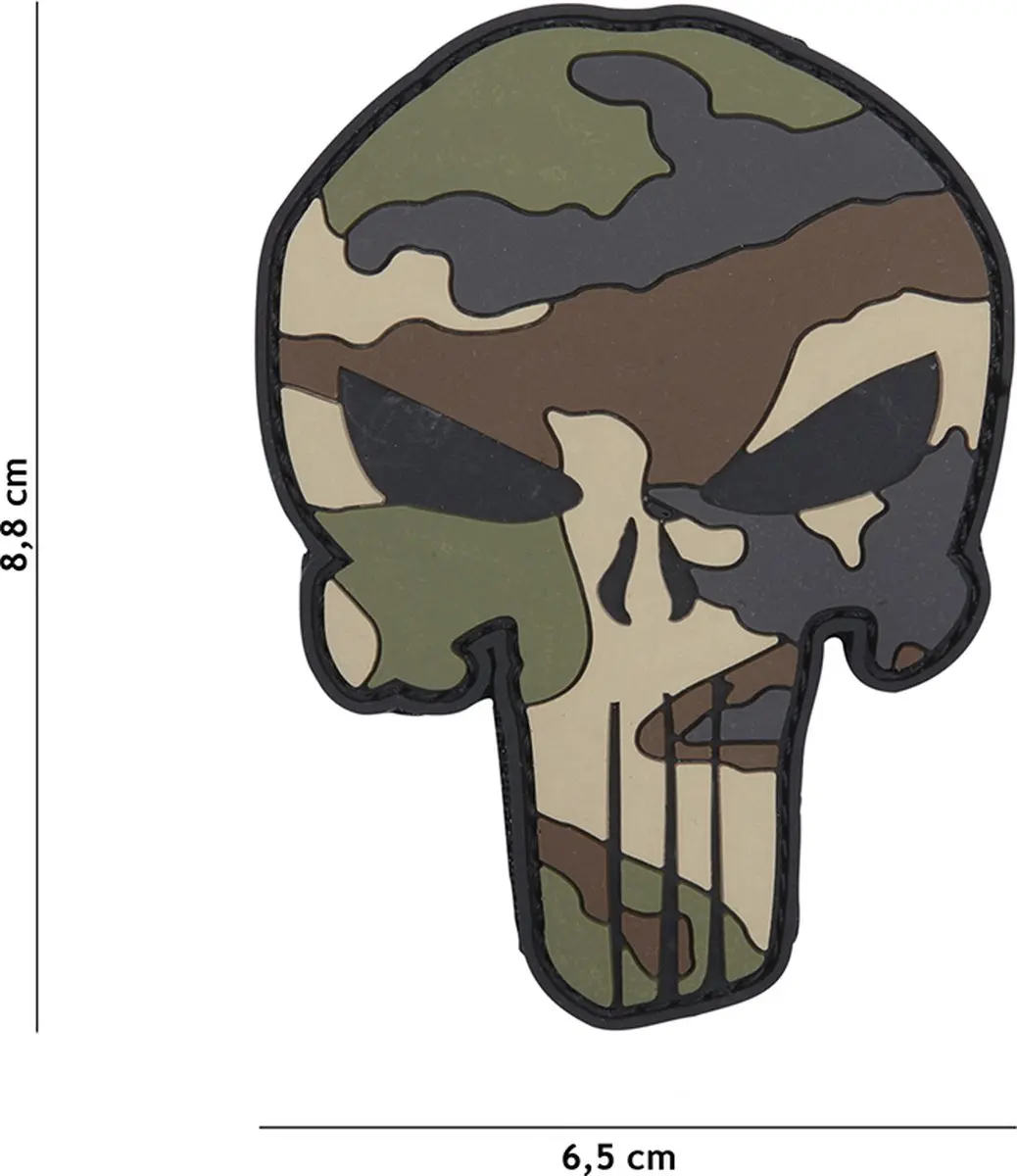 Embleem 3D PVC Punisher franse camo