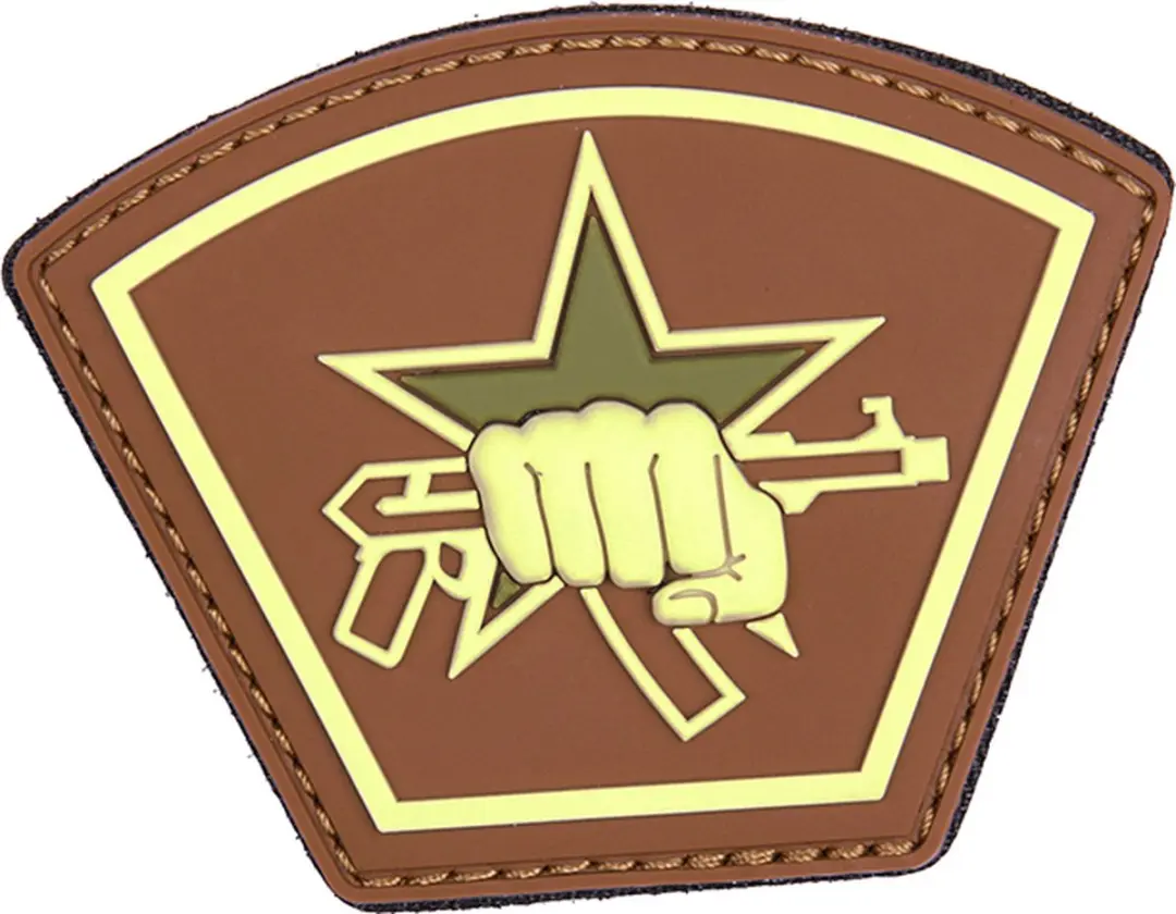 Embleem 3D PVC Russische ster vuist bruin