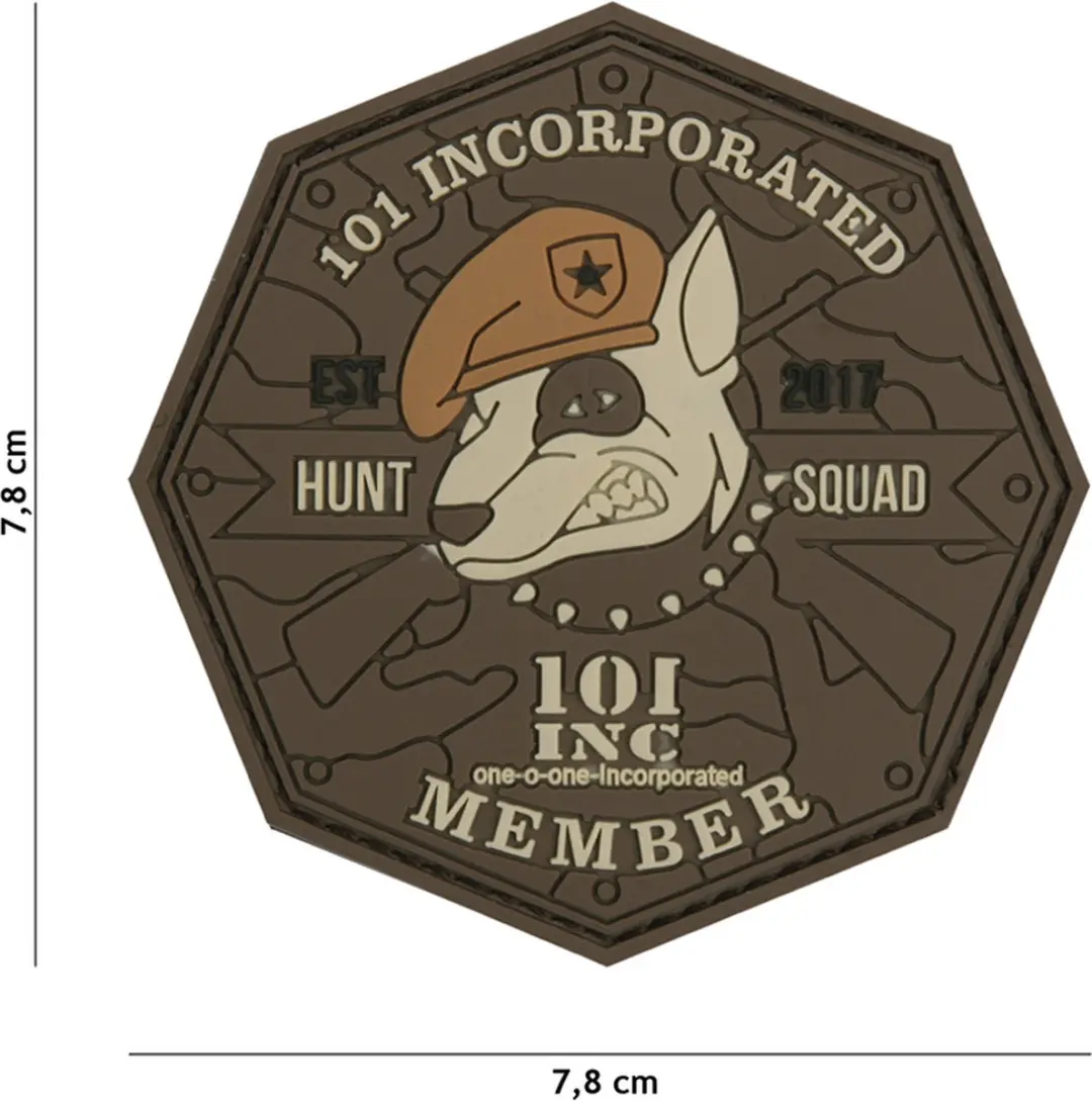 Embleem 3D PVC Hunt squad bruin