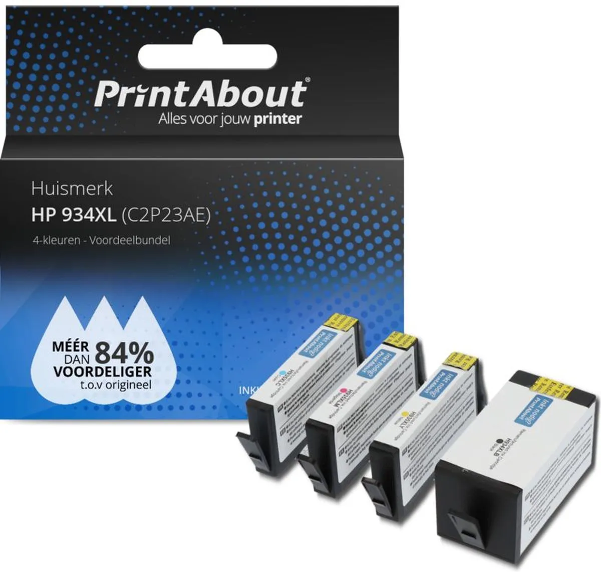 PrintAbout Inktcartridge 934XL C2P23AE - 4-kleuren Multipack
