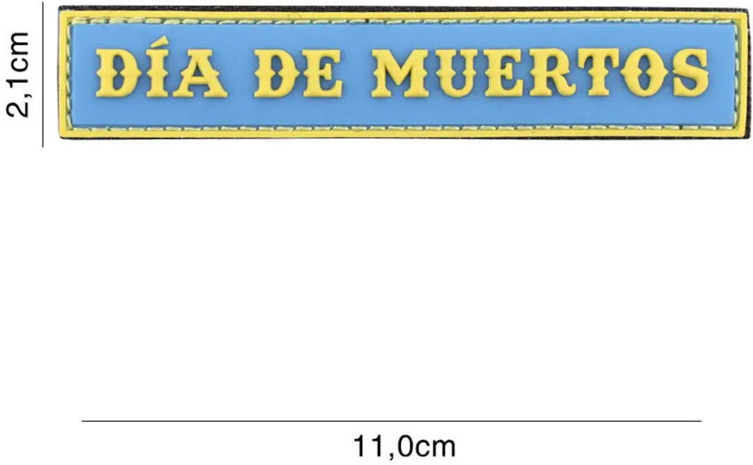 Embleem 3D PVC Dia de muertos streep blauw