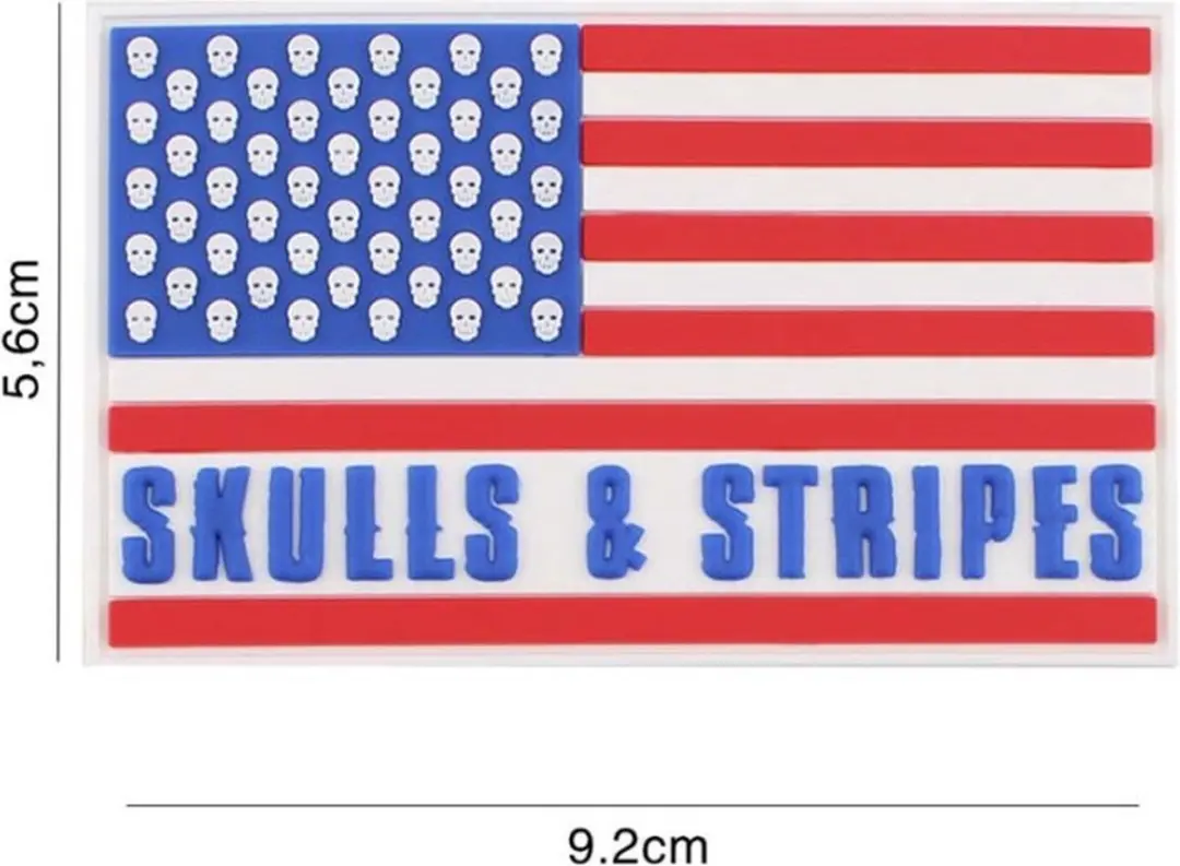 Embleem 3D PVC Skulls & Stripes 50 Skulls