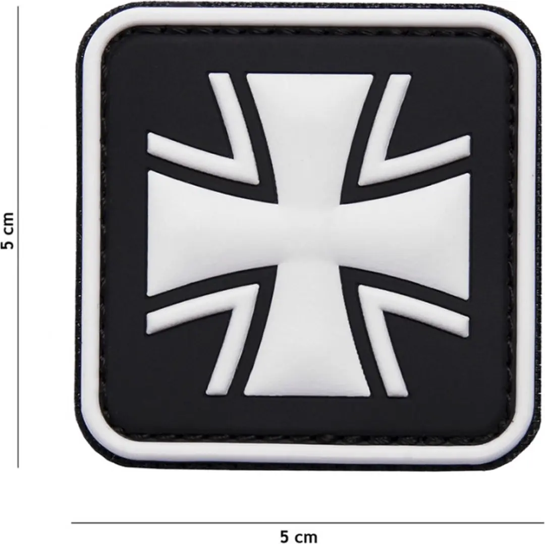 Embleem 3D PVC German Cross Zwart