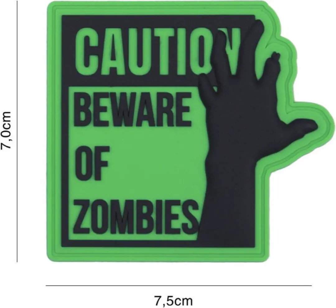 Embleem 3D PVC Caution Groen