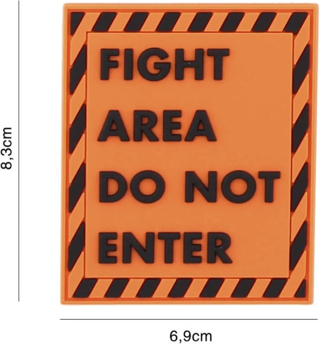 Embleem 3D PVC Fight Area Do Not Enter Oranje