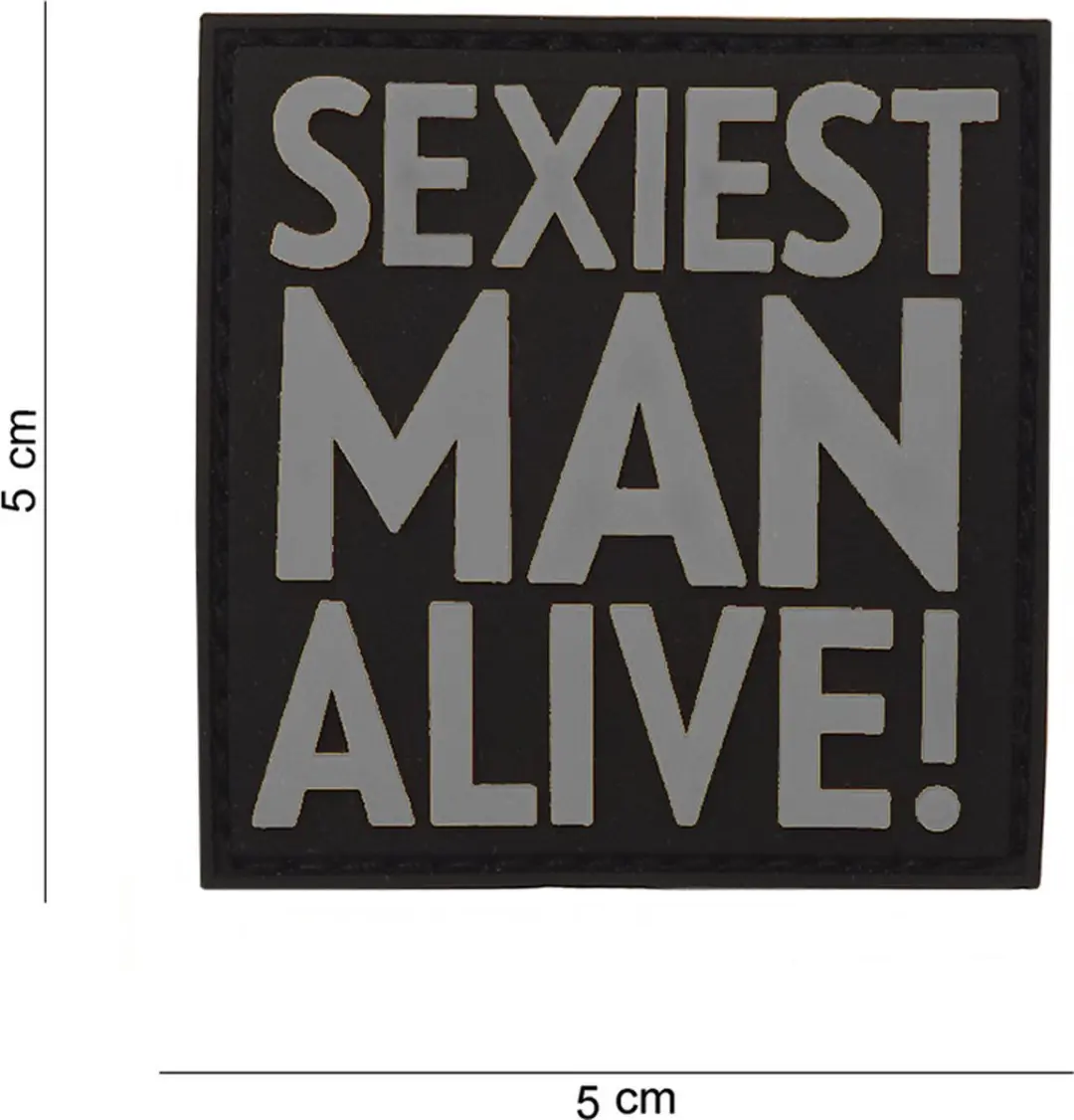 Embleem 3D PVC Sexiest man alive grijs