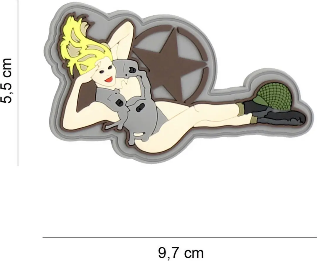 Embleem 3D PVC Pinup girl laying
