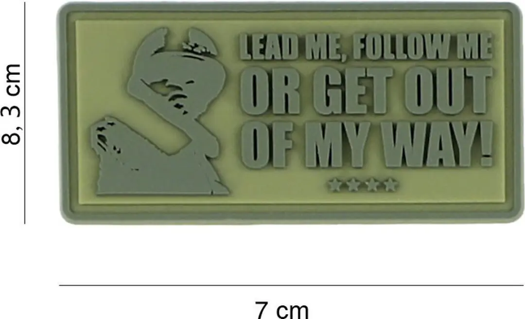 Embleem 3D PVC Lead me, follow me groen