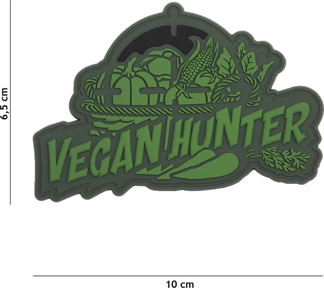 Embleem 3D PVC Vegan Hunter groen