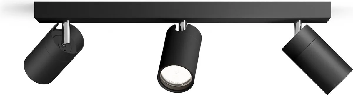 Philips Idris Opbouwspot 3x GU10 - 2700K - Zwart