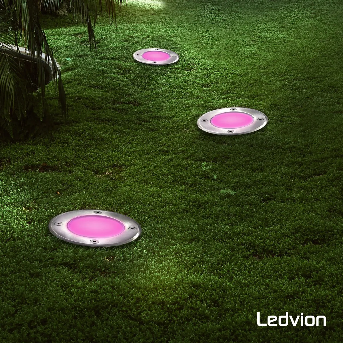 Ledvion SMART LED Grondspot 9x - 44W IP67 - 1m - Geborsteld RVS