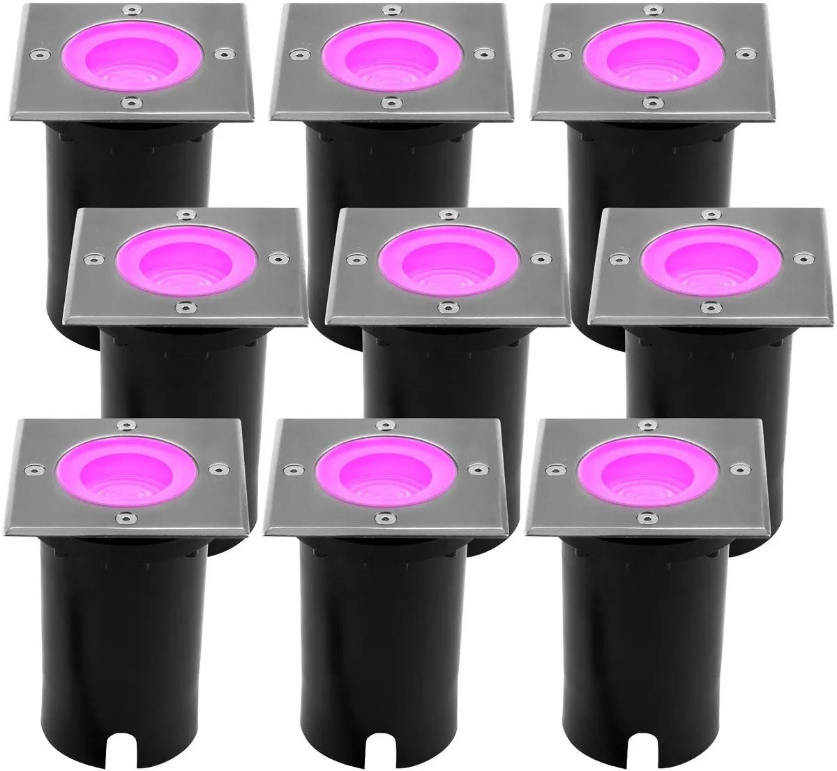 Ledvion SMART LED Grondspot 9x - 44W IP67 - 1m - Geborsteld RVS