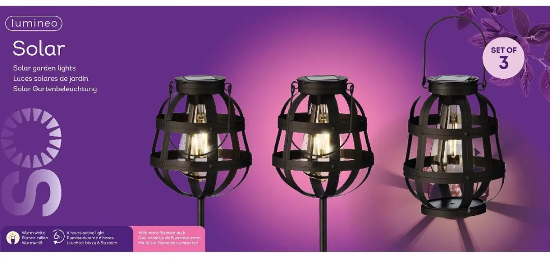 Lantaarns Lumineo Vintage Batterij op zonne-energie
