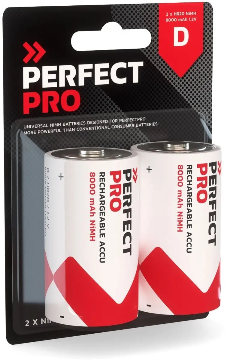 Perfectpro D-cel NiMH 8000mAh - 2 Stuks