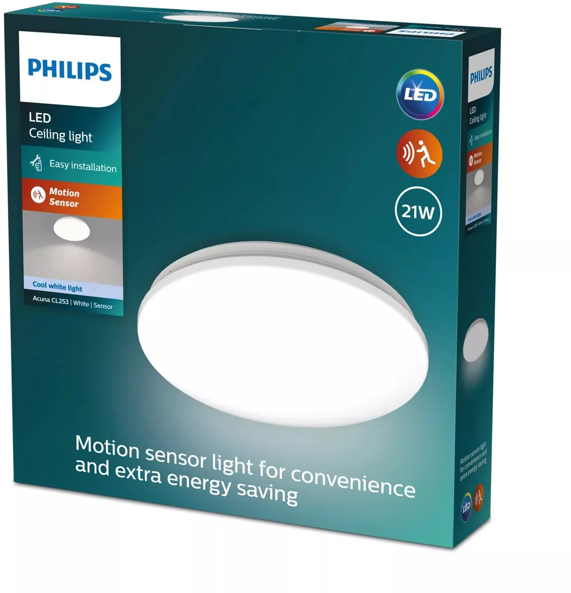 Philips Acuna Plafondlamp 21W Koelwit - Met Bewegingssensor