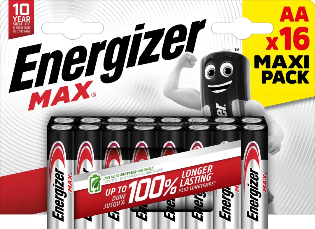 Energizer Max Alkaline AA Batterijen (16 stuks)