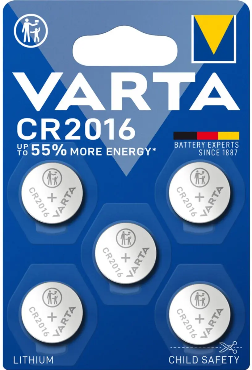 Varta CR2016 Lithium Knopcellen - 10 Stuks