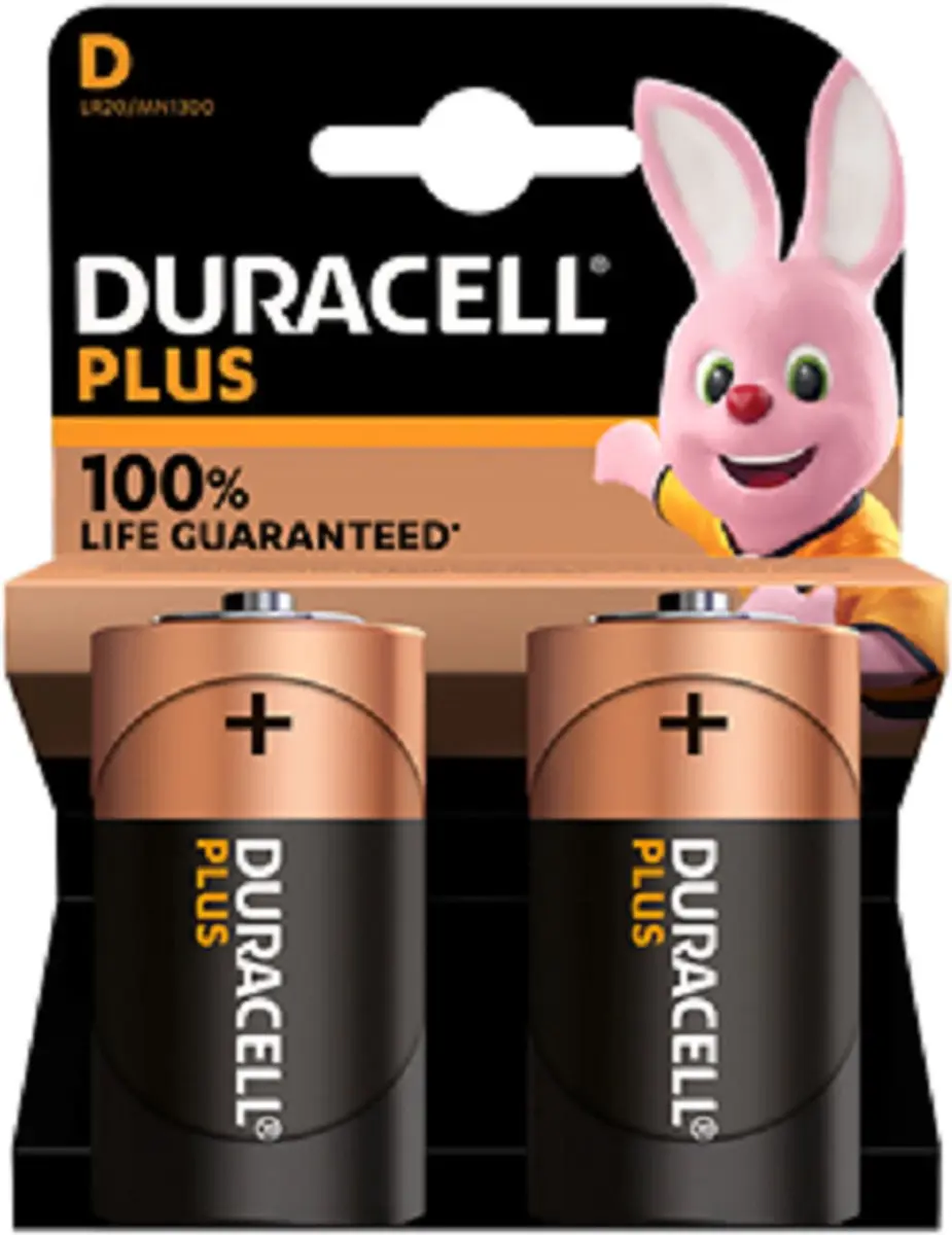 Duracell plus D-cell LR20 2 stuks