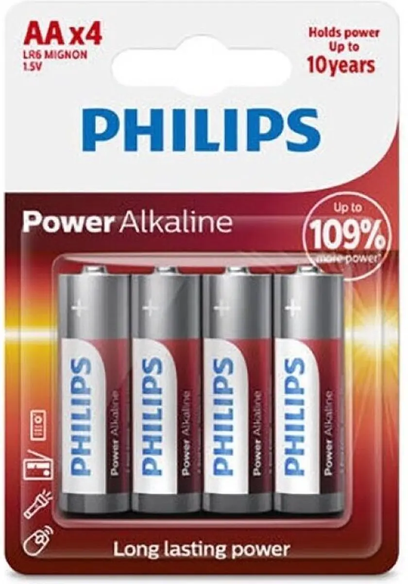 Philips AA Alkaline Batterijen - 4 Stuks