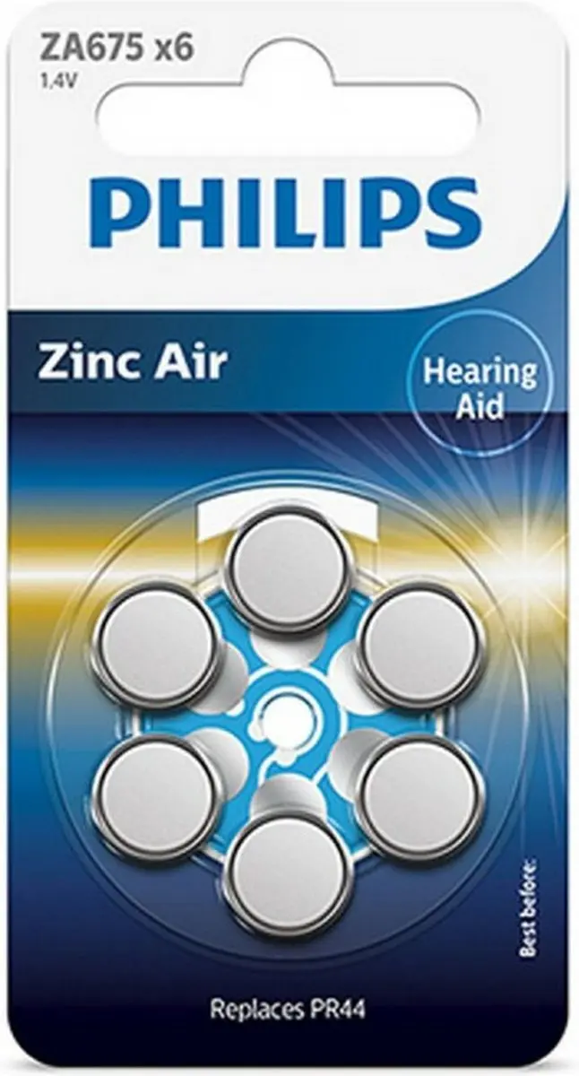 Philips Knoopcelbatterijen ZA675B6A/00 - 6 Stuks