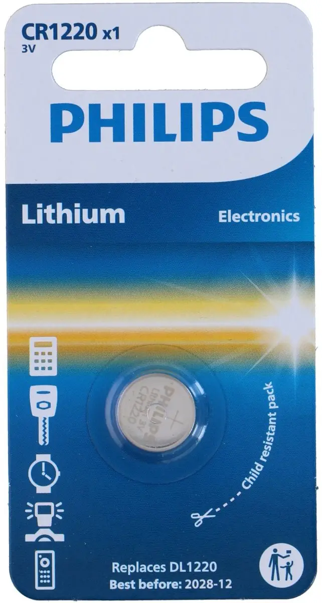 Philips CR1220 Knoopcelbatterij 3V - 35mAh
