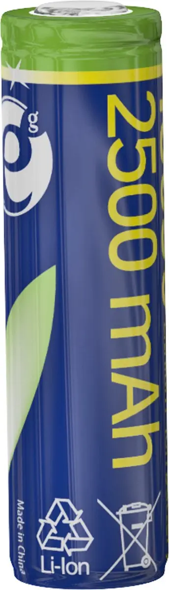 Gembird EG-BA-18650-10C/2500 Oplaadbare Li-ion Batterij 2500mAh