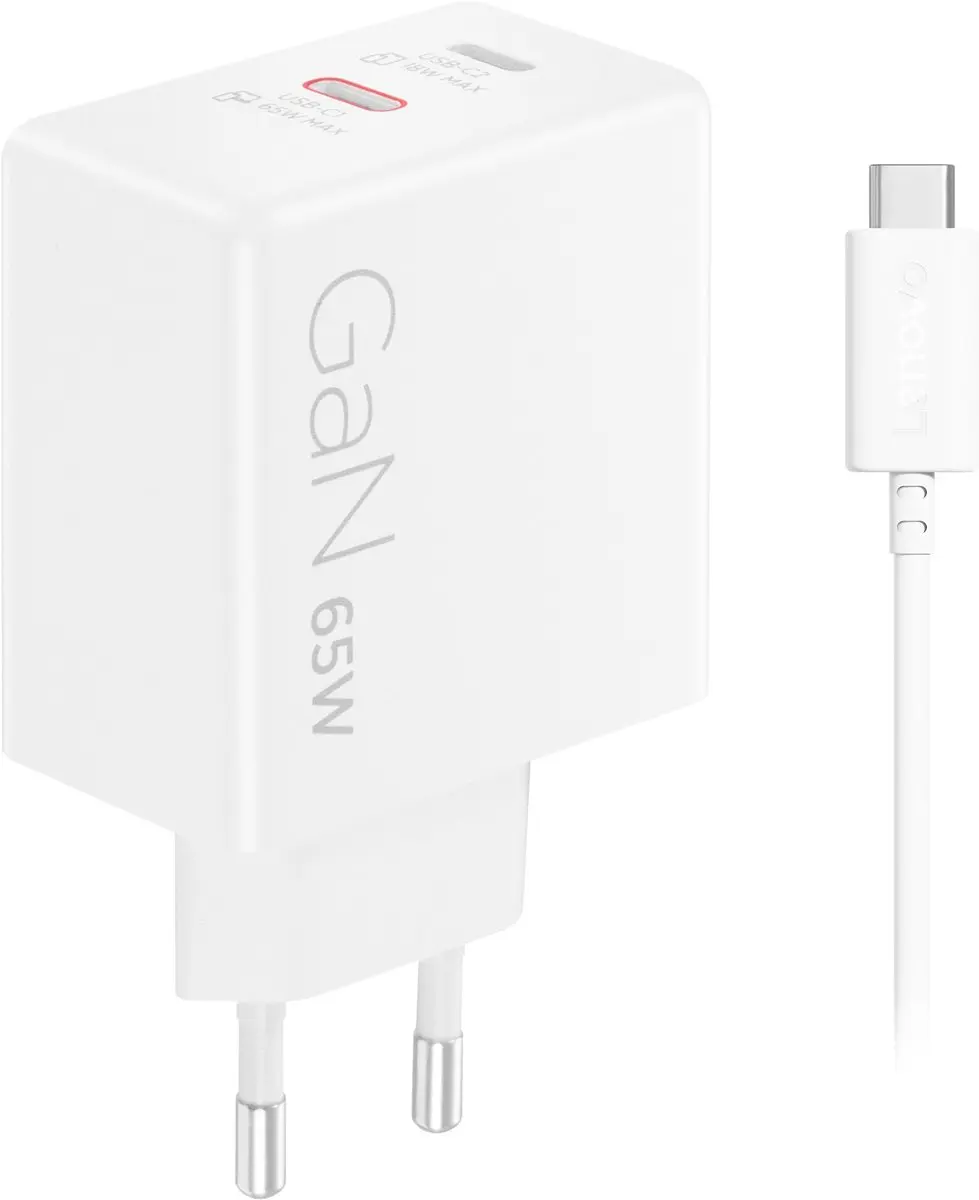 Lenovo Dual USB-C Oplader 65W GaN - 2x