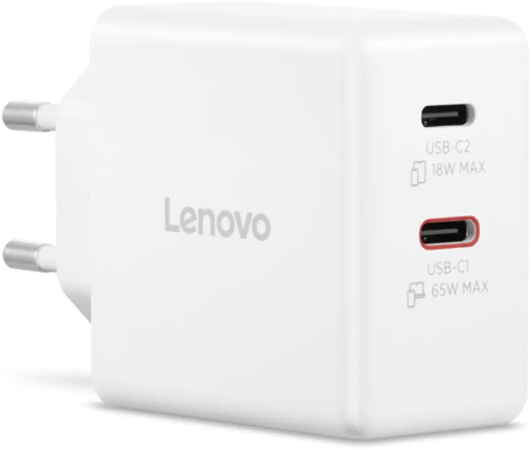 Lenovo Dual USB-C Oplader 65W GaN