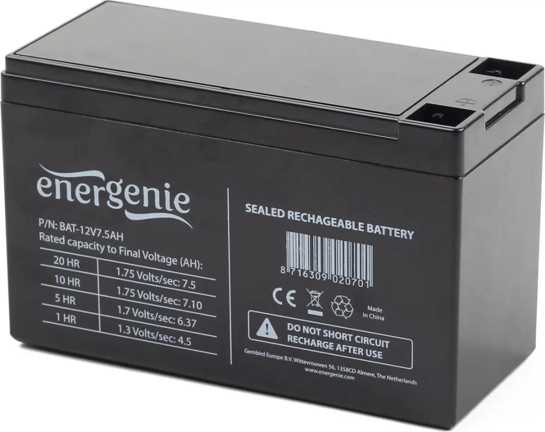 Gembird EnerGenie BAT-12V7.5AH Accu 12V 7.5Ah
