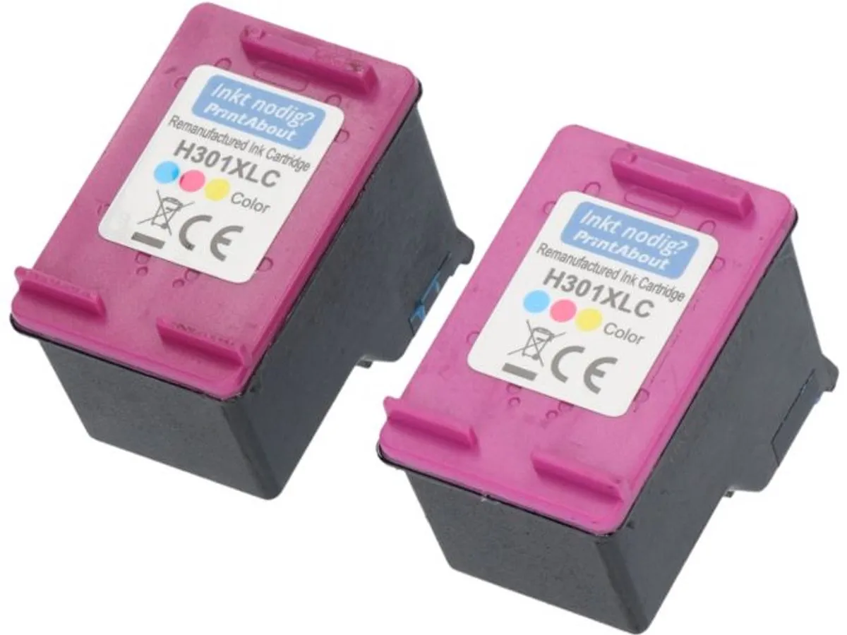 PrintAbout HP 301XL Alternatief D8J46AE-PA2 Inktcartridge - 3 Kleuren 1.500 Pagina's