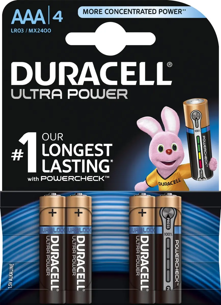 Duracell Ultra Power AAA Alkaline Batterijen