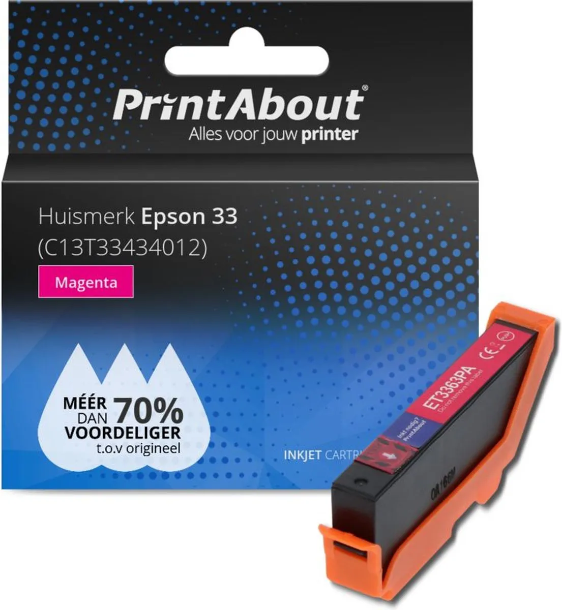 PrintAbout Inktcartridge C13T33434012 Magenta