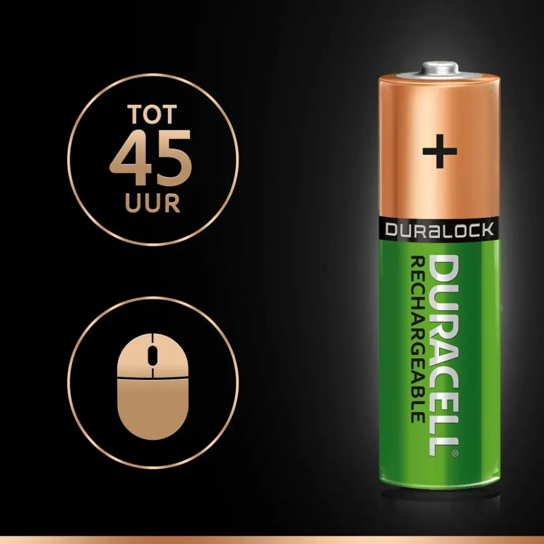 Duracell Plus AA Oplaadbare Batterijen - 12 Stuks