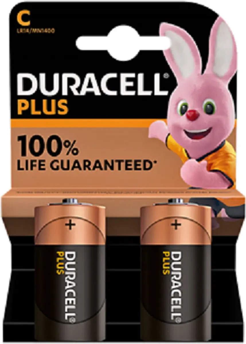 Duracell plus C-cell LR14 2 stuks