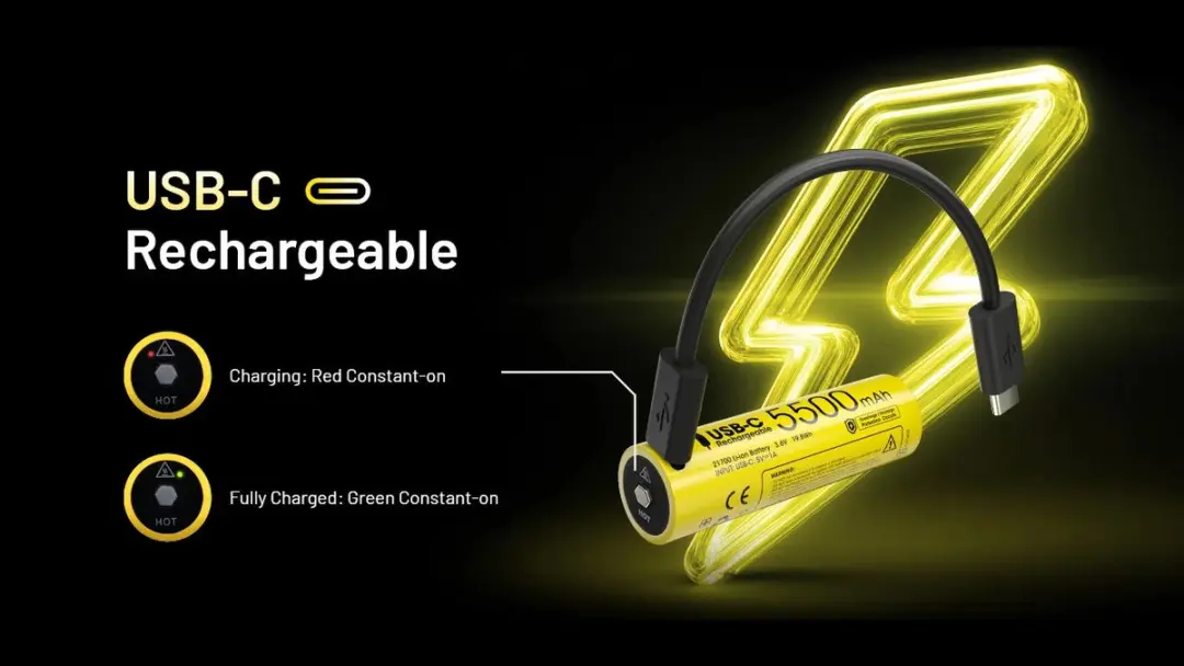 Nitecore NL2155HPR Oplaadbare 21700 Li-Ion Batterij 5500mAh