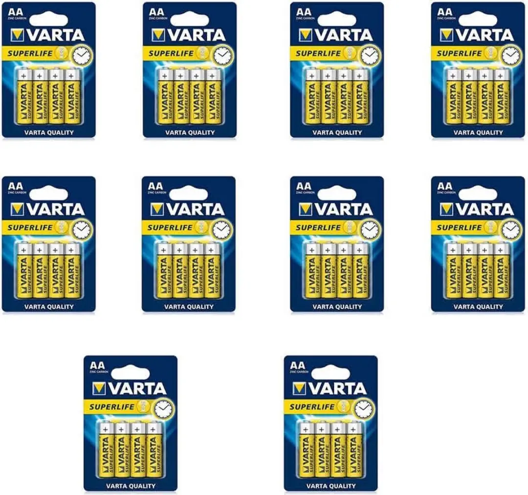 12 pakjes Varta Superlife AA Batterijen