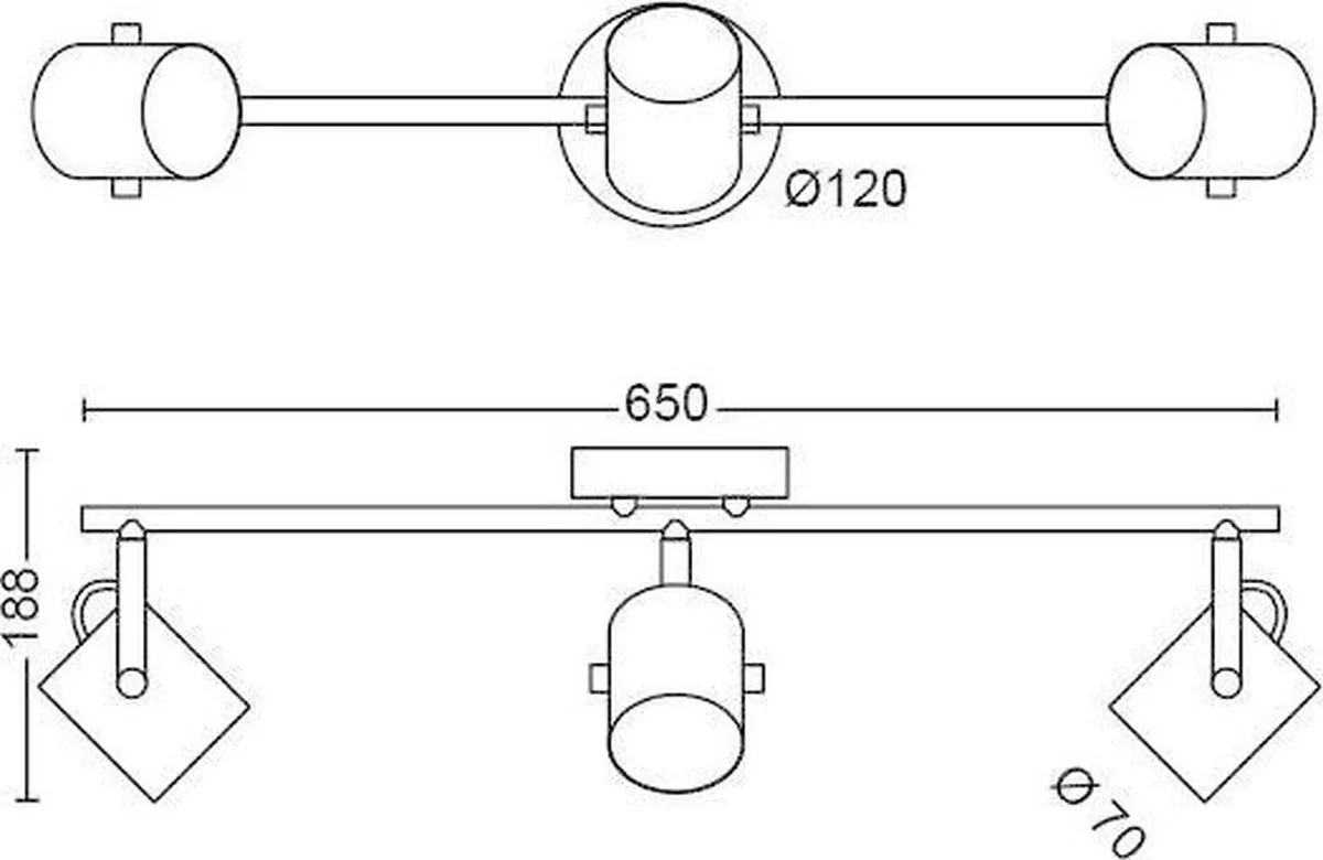 Philips BYRE Opbouwspot LED 3x4,3W - Warm wit