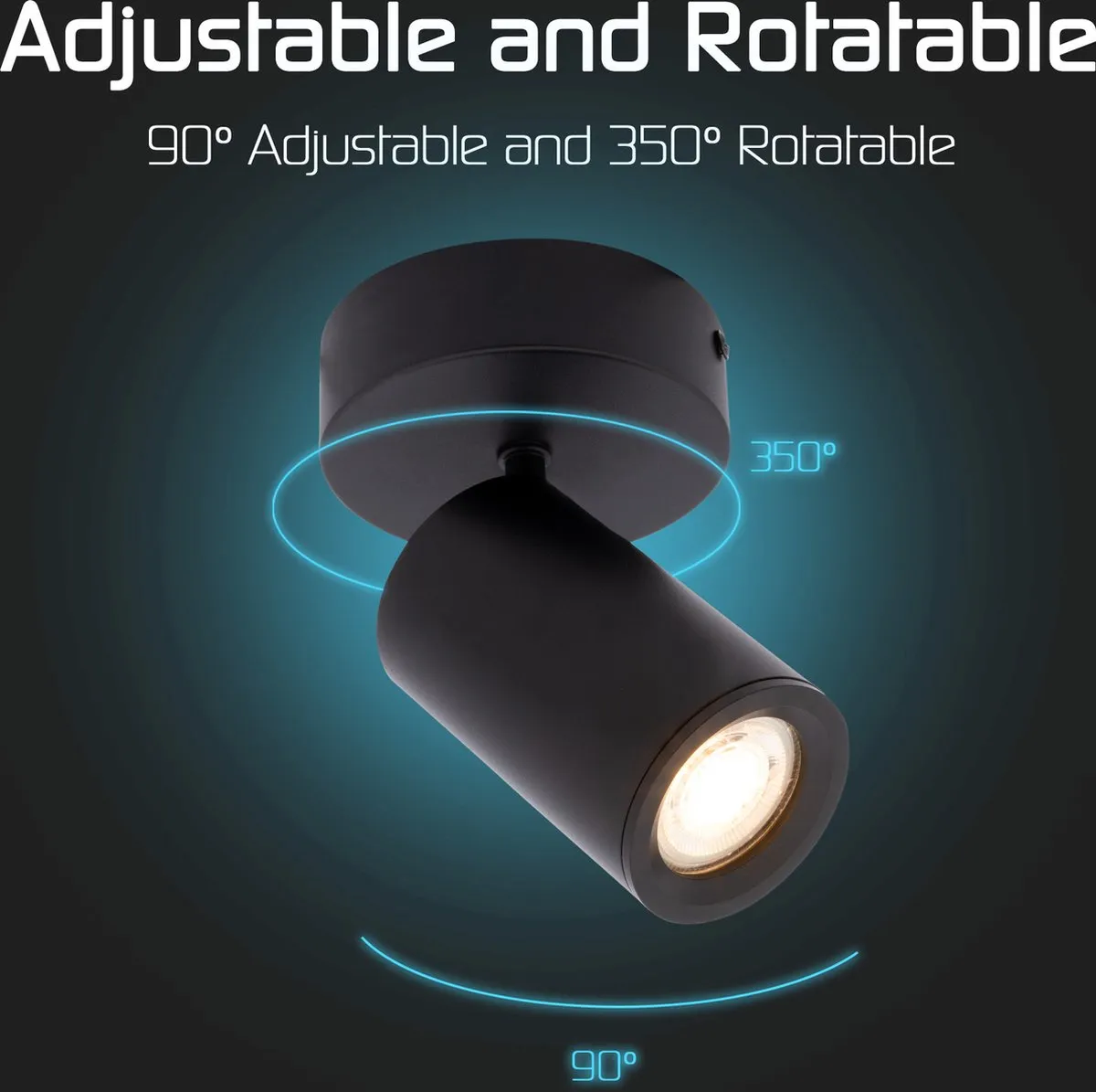 Ledvion LED Plafondspot GU10 - Zwart
