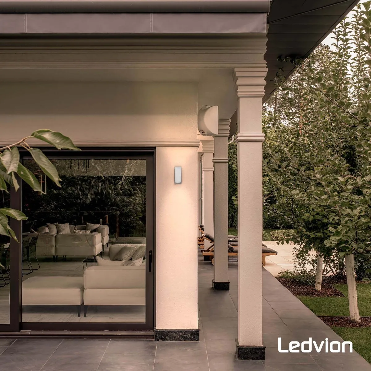 Ledvion LED Wandlamp GU10 2x35W IP54 - Grijs - afbeelding 6 van 6