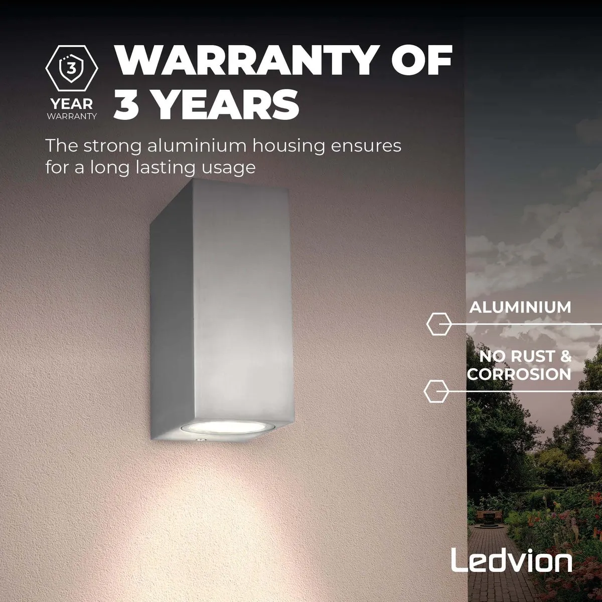 Ledvion LED Wandlamp GU10 2x35W IP54 - Grijs
