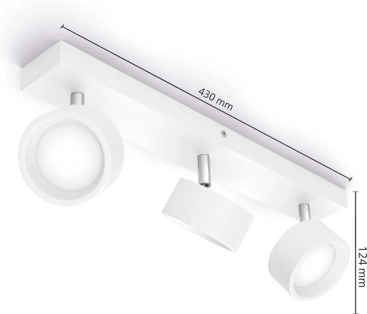 Philips Bracia 3-lichts Opbouwspot 2700K - Wit