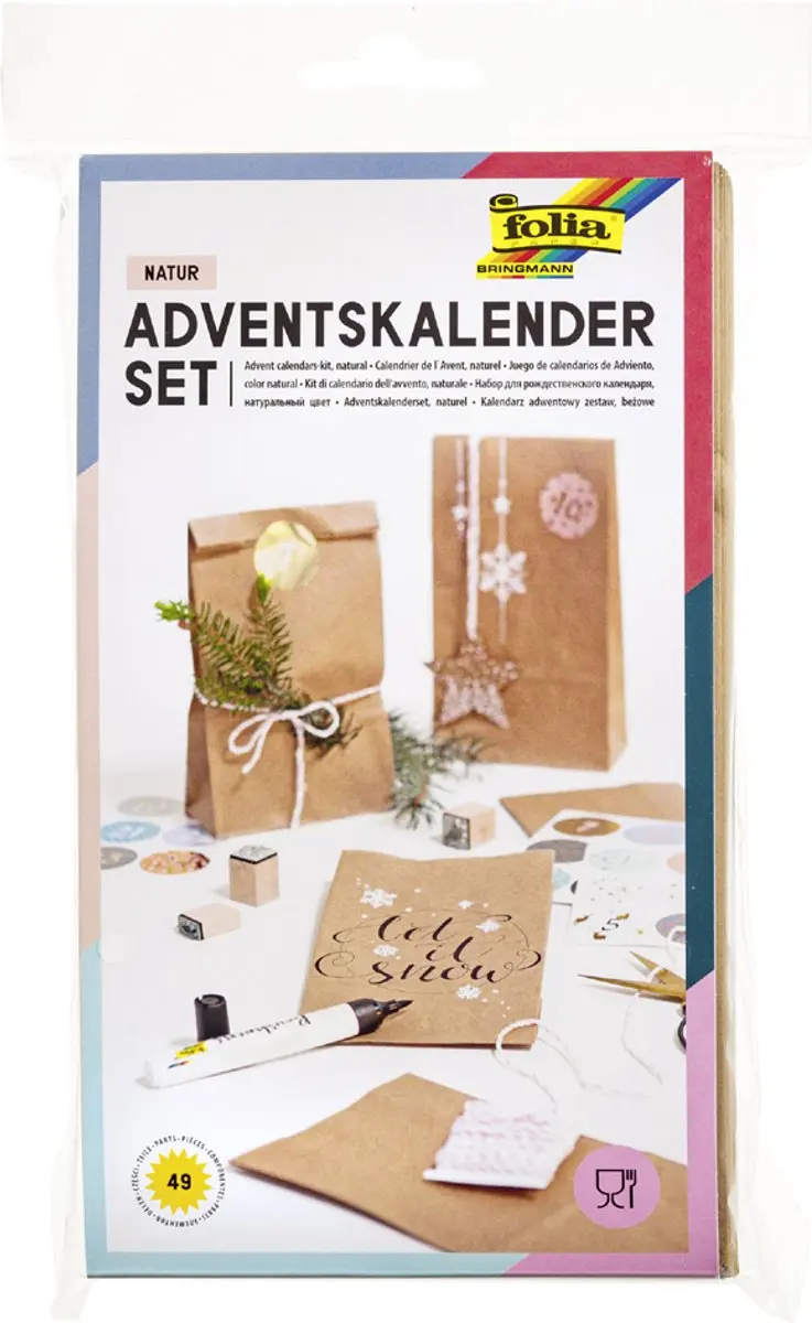 Folia Papieren Zakken Adventskalender - Blanco