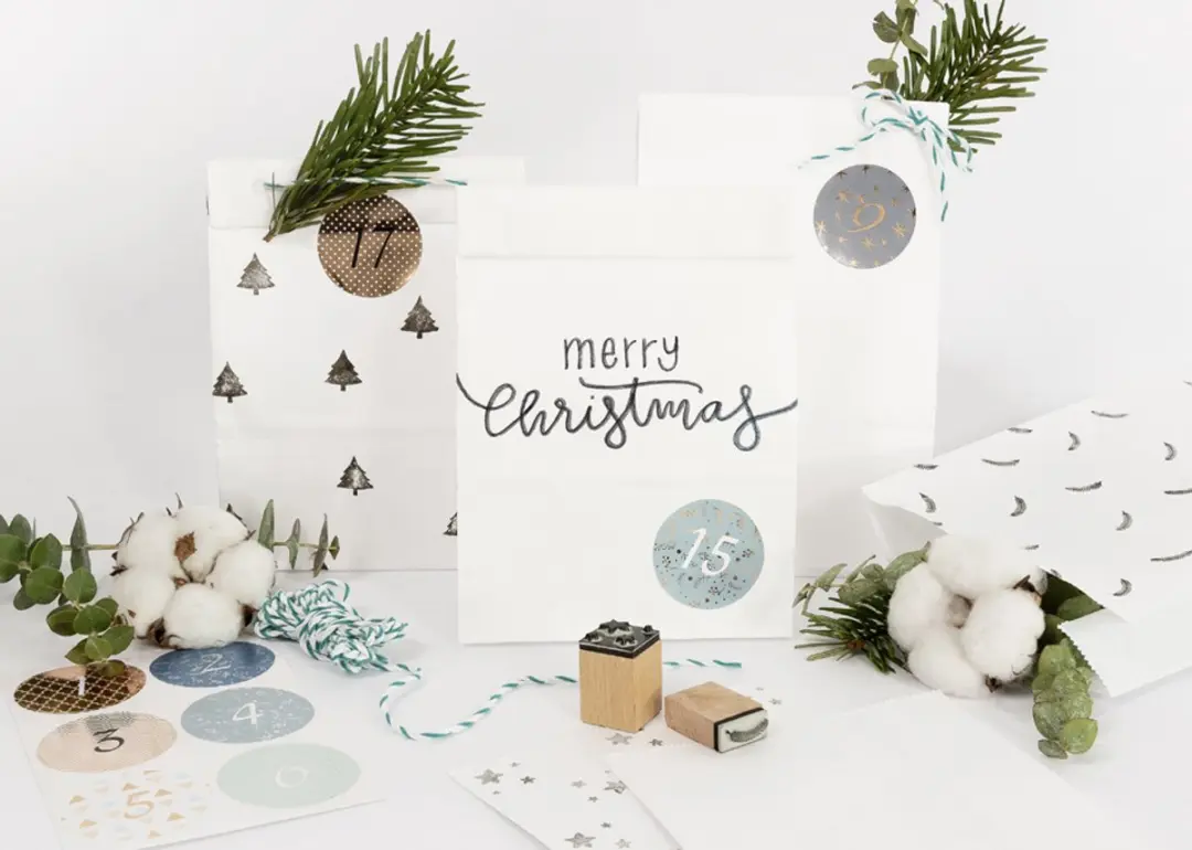 Folia Papieren Zakken Adventskalender - Blanco