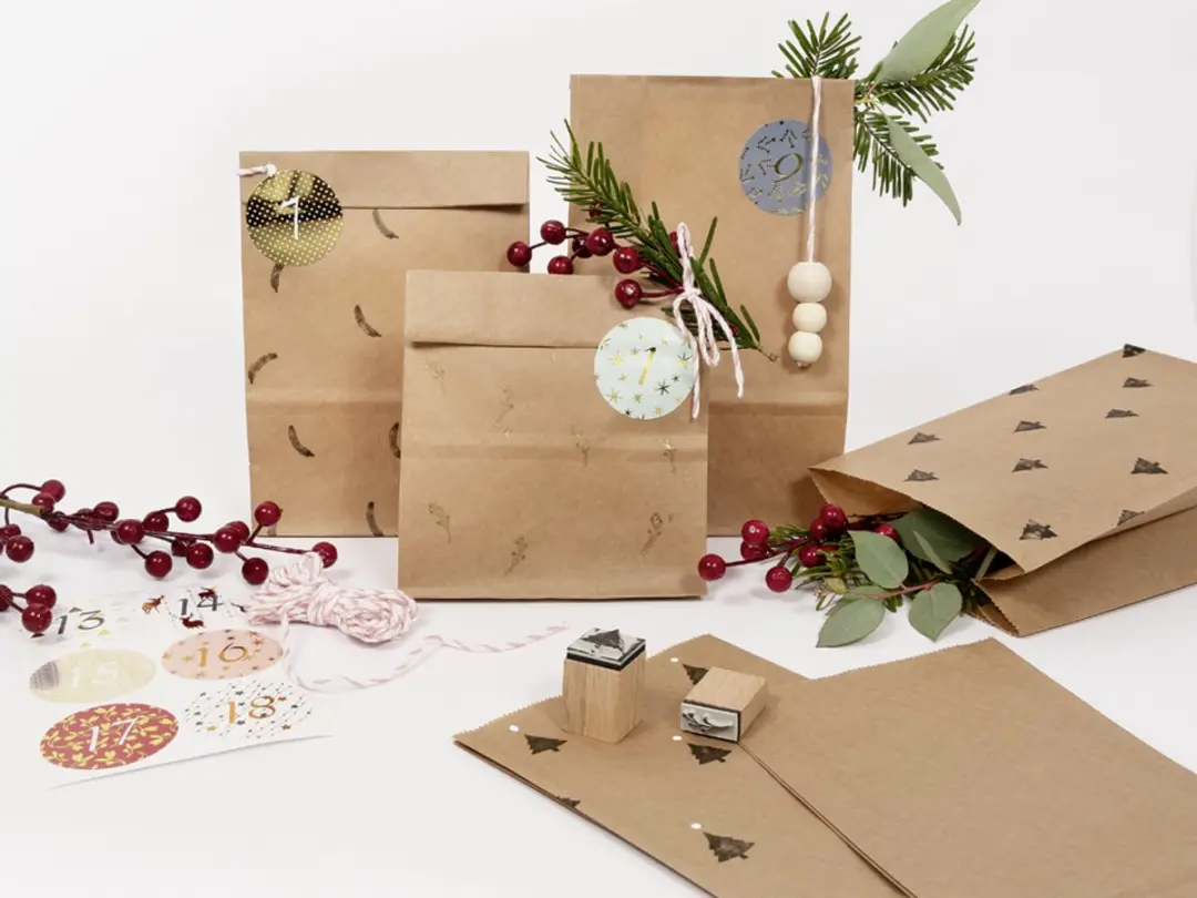Folia Papieren Zakken Adventskalender - Blanco
