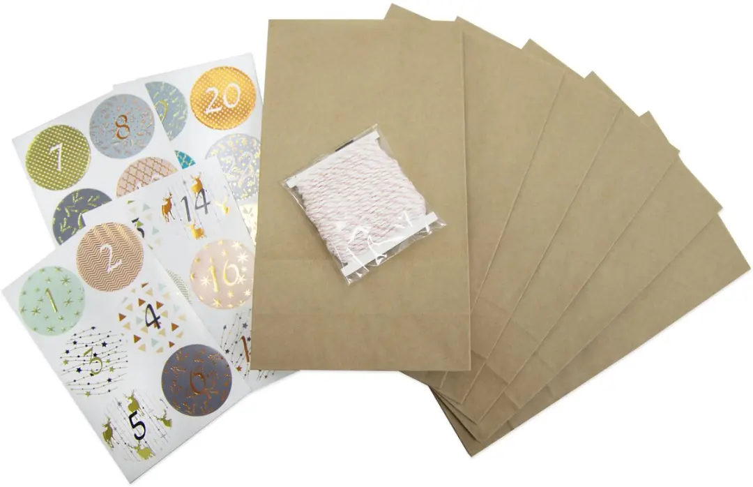 Folia Papieren Zakken Adventskalender - Blanco