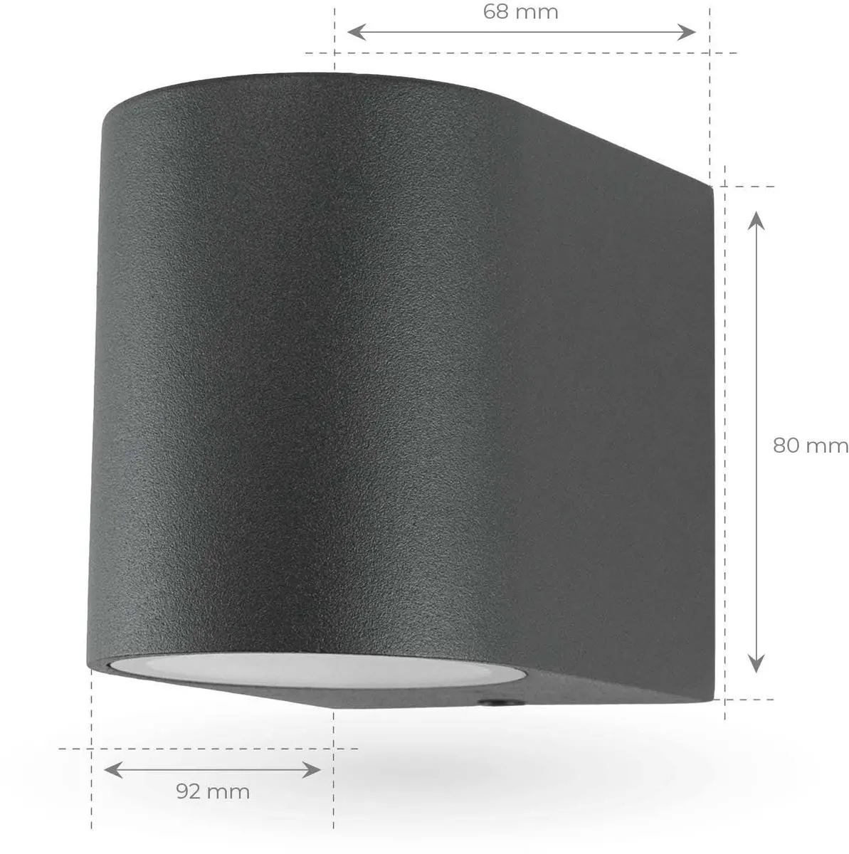 LEDVION Antraciet Wandlamp GU10 IP54 - 2x 0,5W