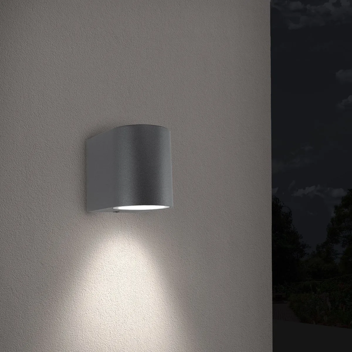 LEDVION Antraciet Wandlamp GU10 IP54 - 2x 0,5W